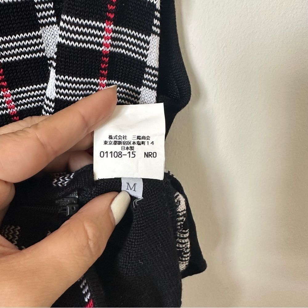 Vintage Burberry Check Plaid Zip-Front Knit Vest | Size M - Picture 6 of 7